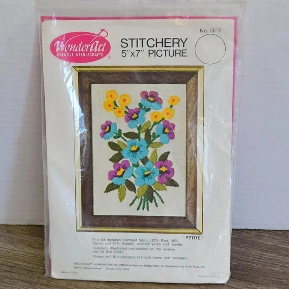 Flower  Crewel Kit - Picture 1 of 7